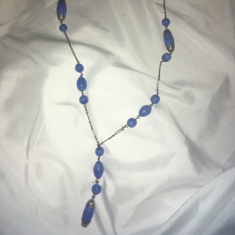 Pretty VINTAGE blue BEAUTIFUL NECKLACE long
